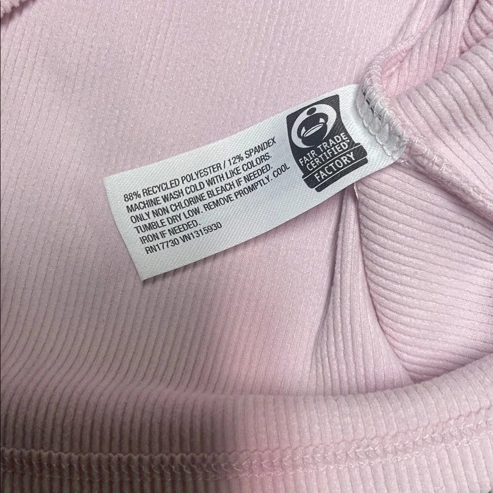 Wild Fable Ribbed Light Pink Square Neck Long Sleeve Cropped Tee Sz S | NWT - Picture 4 of 4